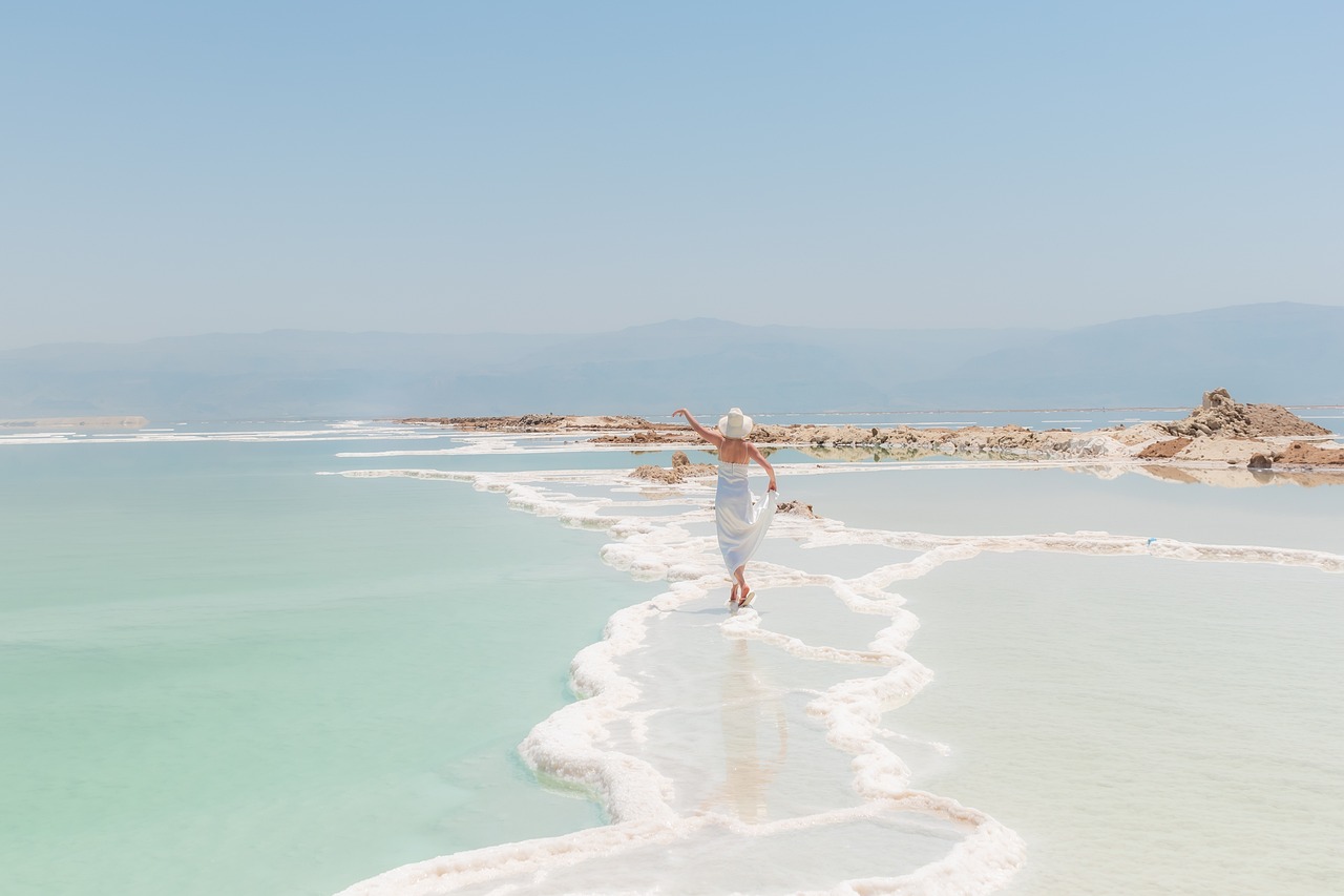 woman walking on beach